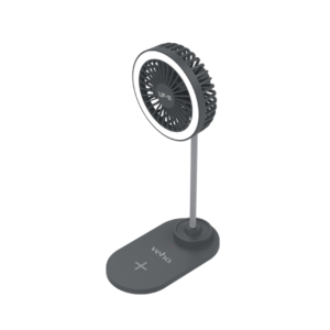 Veho UF-2 Ventilateur de bureau USB 3 en 1, chargeur de smartphone et lampe LED